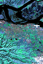 San Joaquin River Delta from 100 mi. - infrared